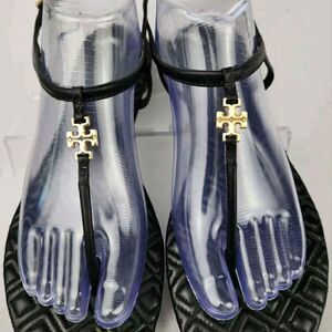 Tory Burch Designer 'Marion' Quilted Leather Sandal Slingback Thong Black 10 M